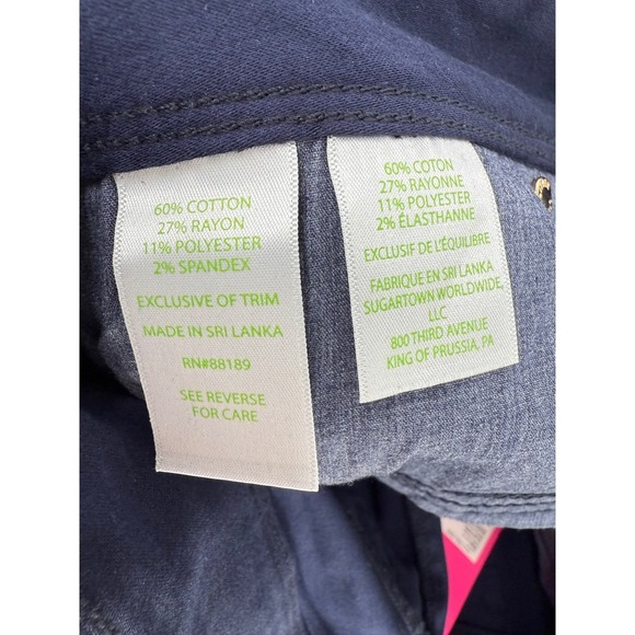 Lilly Pulitzer Worth Skinny Pants Midnight Navy Size 10 NWT Classic Preppy - Picture 8 of 11